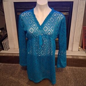 Eshe Paradise Blue Crochet Top